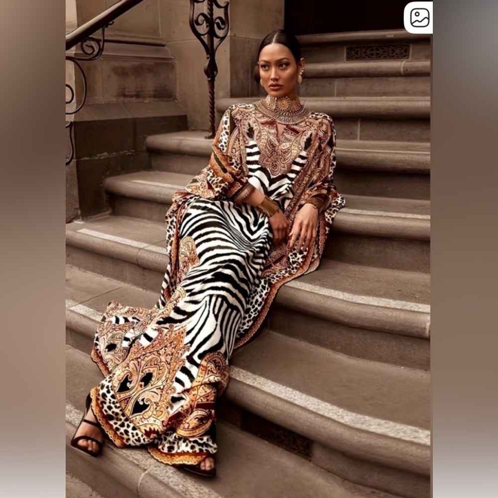 Chic Zebra and Paisley Maxi Dress